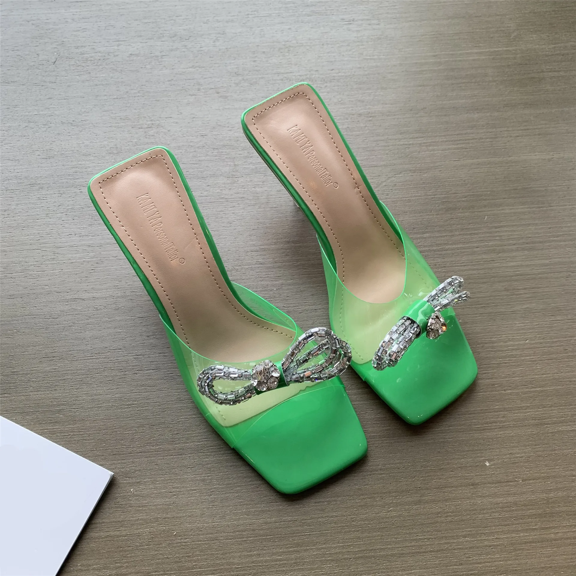 

Shoes Ladies' Slippers Low Slides Rome PU Fabric Hoof Heels Low Shoes Woman 2022 Slipper Hoof Heels Rome PU Fabric