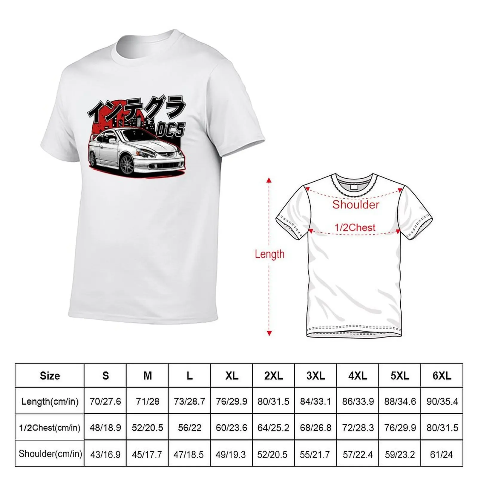 Фото Футболка Integra DC5 Type R, повседневная базовая футболка с коротким рукавом №2
