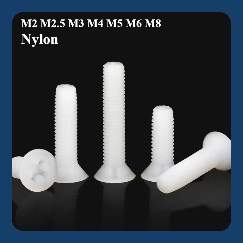 

Белые нейлоновые крестовые винты M2-M8