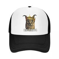 big floppa rapper king crown poppa meme trucker hat outdoor men womens adjustable caracal cat baseball cap spring snapback caps