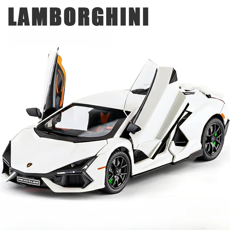 Симуляция 1:24 Lamborghini Revuelto супер модель автомобиля со звуком и светом для детей