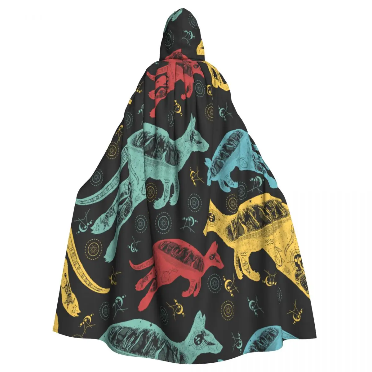 

Unisex Witch Party Reversible Hooded Adult Vampires Cape Cloak Vintage Kangaroo Double Exposure