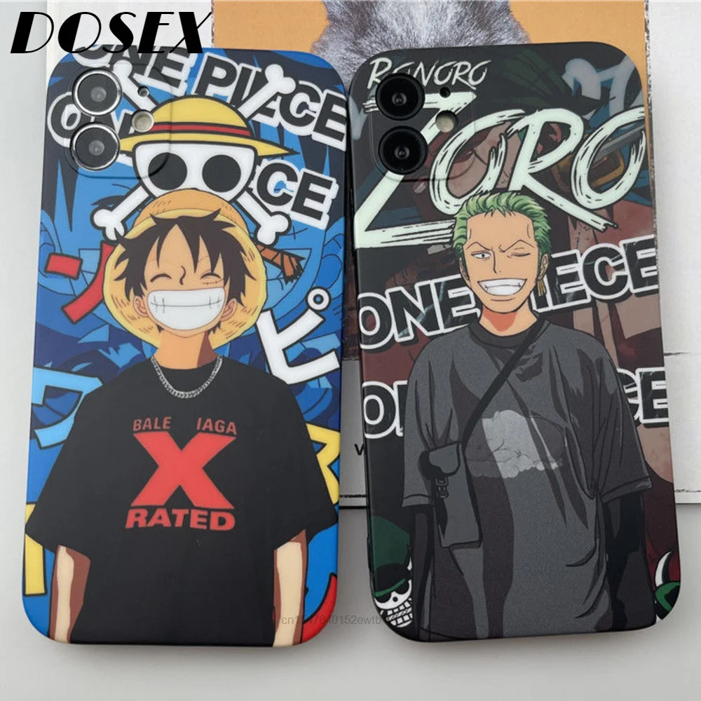 

Co-brand One Peice Luffy Zoro Fashion Case For Iphone 7 8 Plus 13 12 11 Pro Max X Xr Xs Silicone Korean For Women Men Shockproof