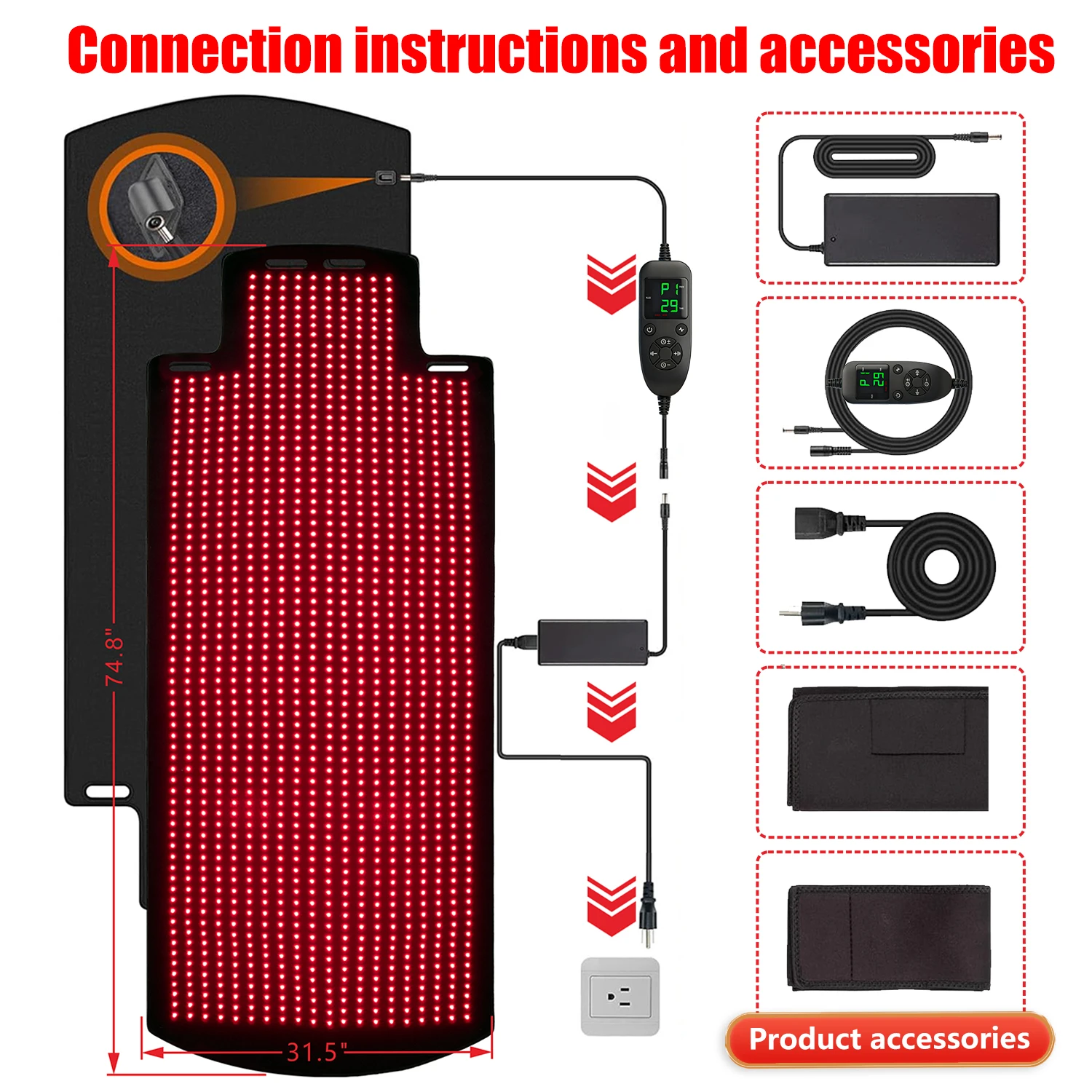 Фото Гибкая светодиодная система для спа-процедур Custom LED Body Spa System 660 850 нм: Оборудование для омоложения кожи красным светом №2