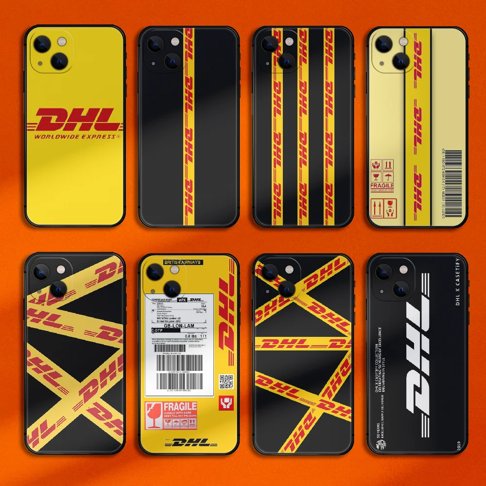 

DHL Express Phone Case Cover For Iphone 6 6S 7 8 11 12 13 14 Se 2020 X Xs Xr Pro Max Plus Mini TPU Soft Black