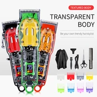 hair trimmer transparent hair clippers led electric beard razor hairdressing barber trimmer usb charging hair cutting machine t9