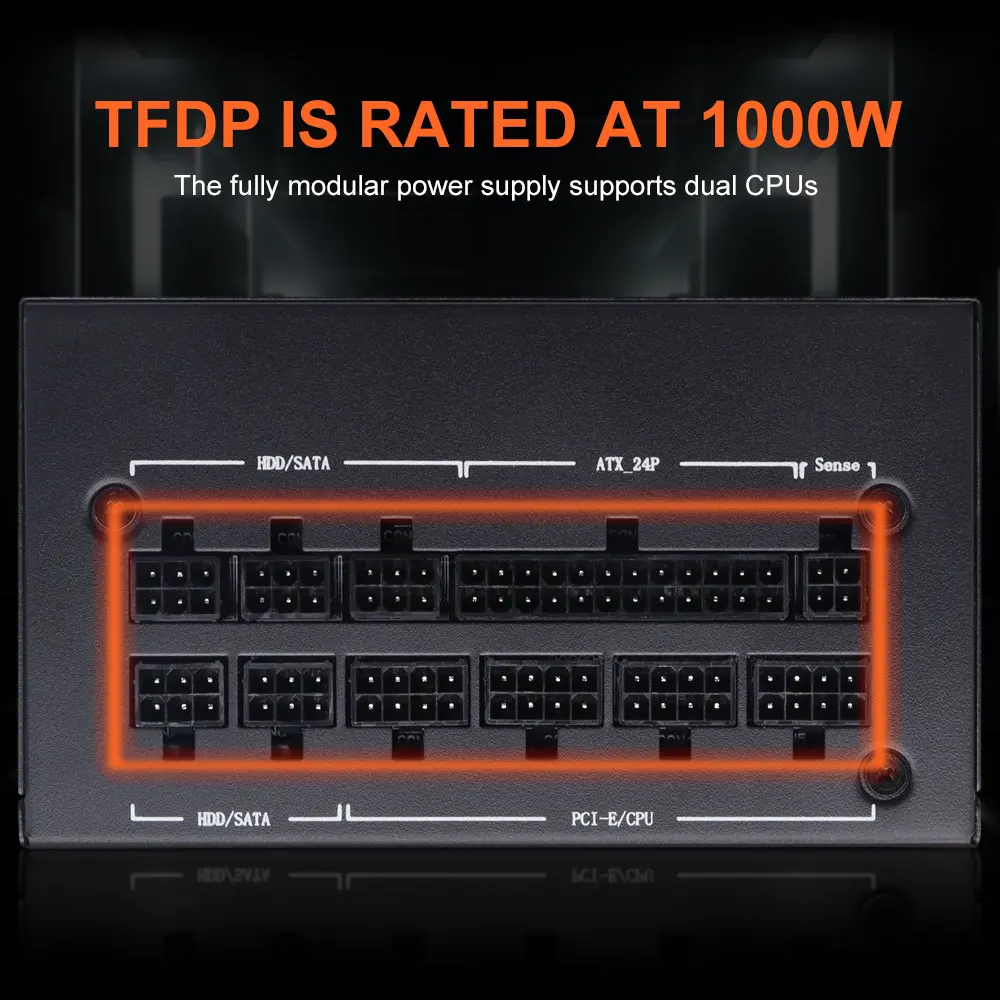 Блок питания для ПК с полным модулем 1000 Вт 80 плюс Золотой блок Fonte Активный