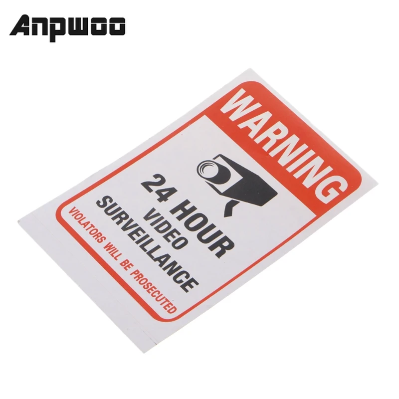 

ANPWOO 10pcs/lot Waterproof PVC CCTV Video Surveillance Security Sticker Warning Signs