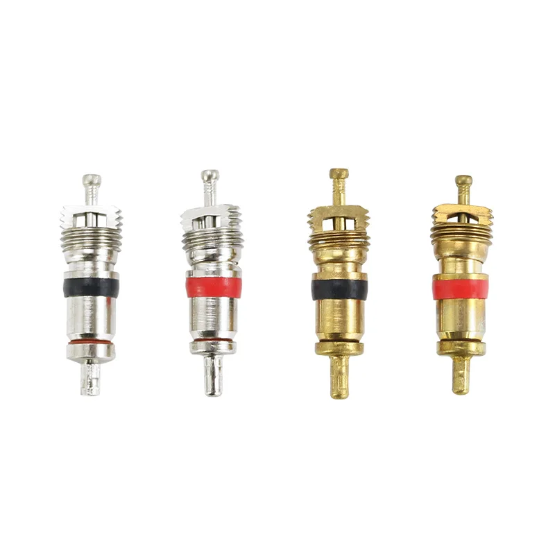 

4pcs Short Large Bore Valve Cores Nickel Plated Brass Tire Valve Stem Core with Internal Spring & Teflon Washer Heat-Resistant