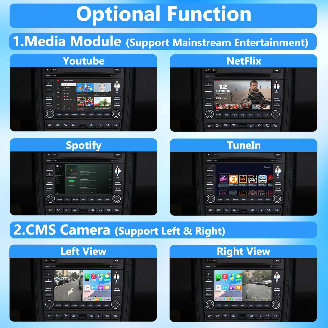 Фото Беспроводной CarPlay для Porsche Boxster Cayman Cayenne 911 PCM3.0 2008-2015 с Android Auto Mirror Link CMS YT NF №5