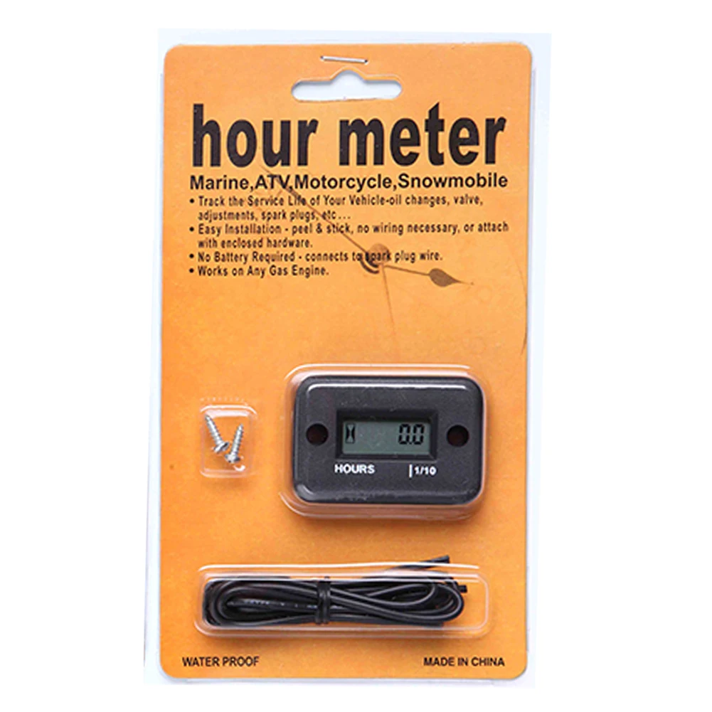 

ATV Motorcycle Portable Bike Engine ABS LCD Display Electric Waterproof Universal Marine Inductive Hour Meter