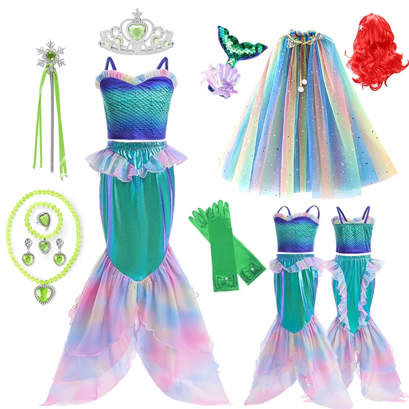 Детский костюм Русалочки для девочек косплей-костюм принцессы Русалочка хвост