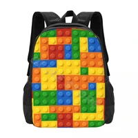 plastic structural block cartoon school bags fashion backpack teenagers bookbag mochila casual backpack