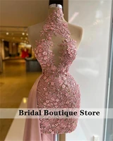 new arrival pink sexy short prom dresses 2022 birthday party gowns wedding guest dress with detachable train robe de bal