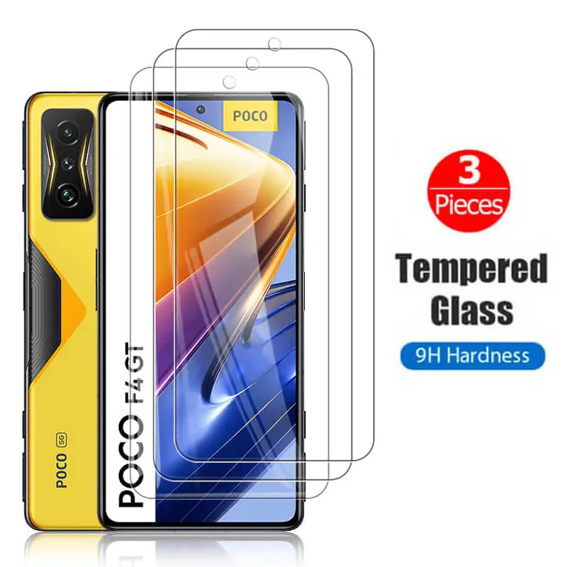 

Стекло для Xiaomi Poco F4 GT, Защитное стекло для Mi Poko X4 M3 M4 Pro X3 X4 NFC PocoF4 GT F4GT, защитные пленки для экрана, 3 шт.