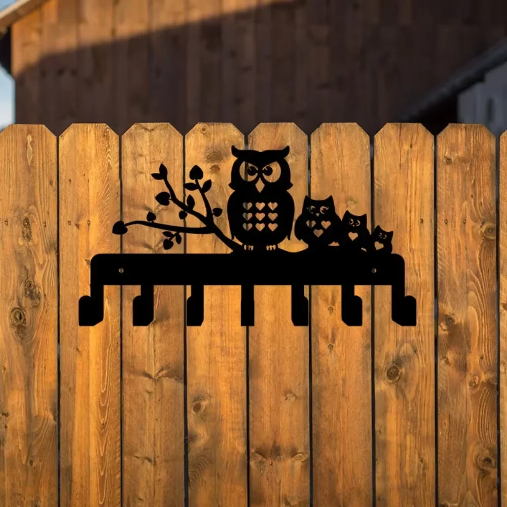 Iron Crafts Multifunktionaler Metall Eulen Schlüsselhalter Wandmontage mit Haken ljub практиischen Aufbewahrung von Schlüsseln