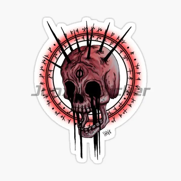 Наклейки с круглыми рогами в виде демона Аксессуары для мотоцикла ноутбука