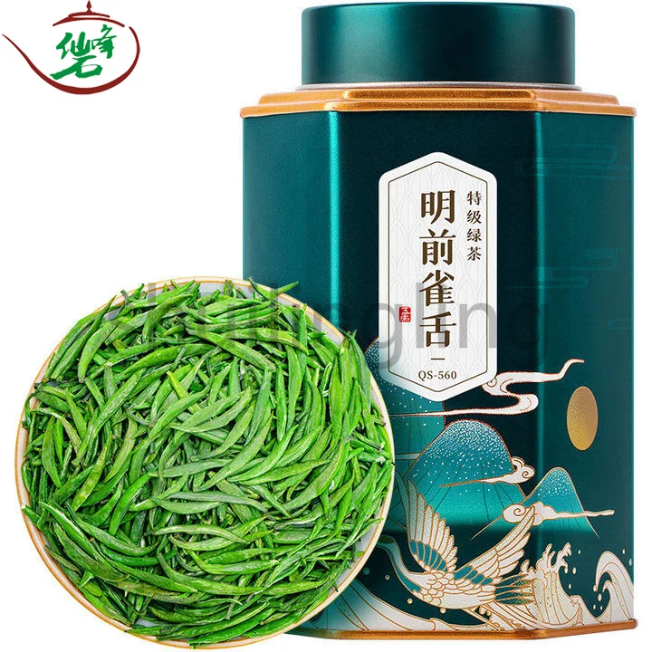 

2022 AAAAA Spring Queshe Hingh Quality Fresh Que She Green-Tea Sparrow Tongue Tea Health Care For Lose Weight Tea 125g/can