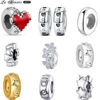 la menars stopper charm 925 sterling silver gear bead fit original brand diy bracelet jewelry accessories women gift
