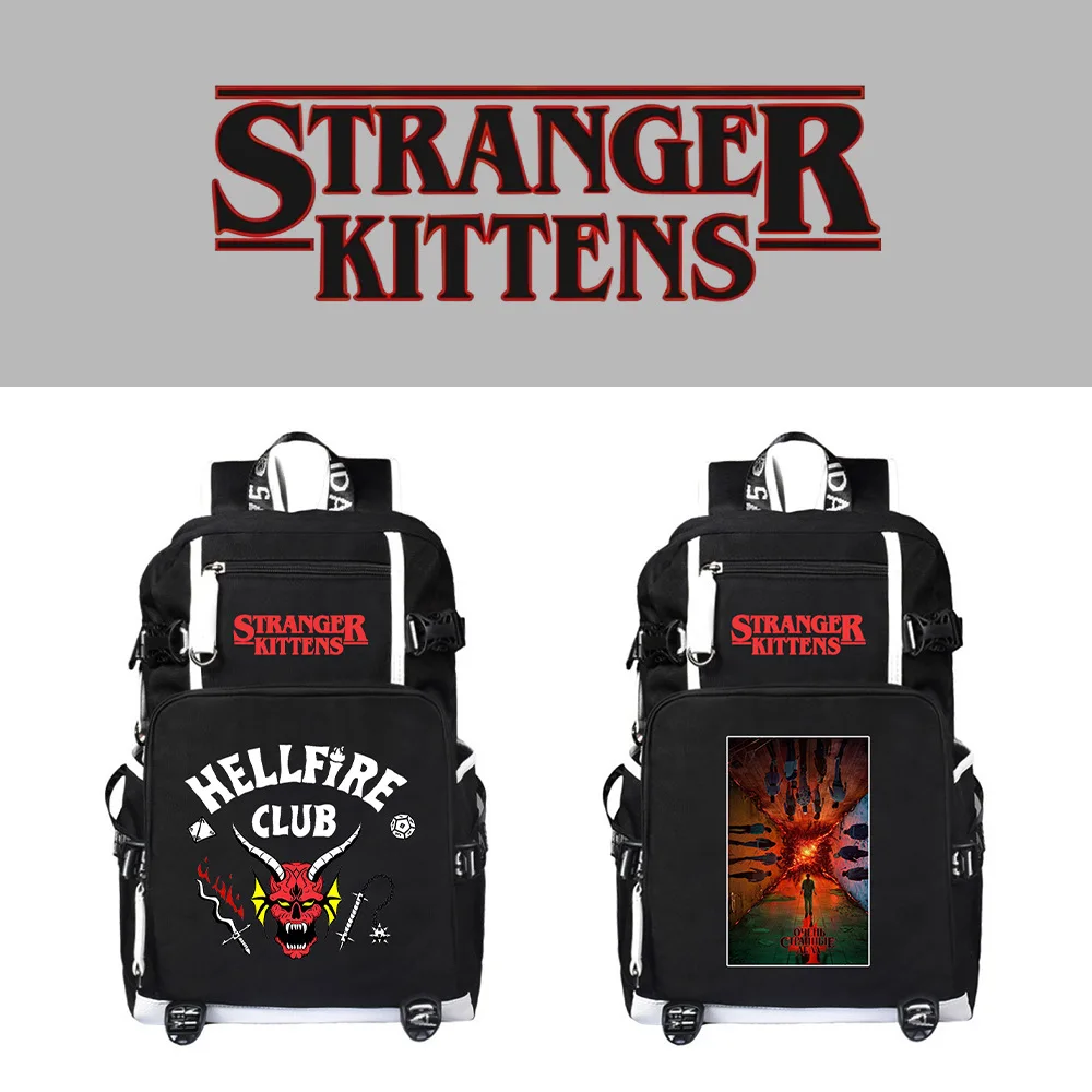 

Stranger Things Multifunction USB Charge School Bags Students Boys Girls Canvas Usb Charging Travel Backpack for Teenagers