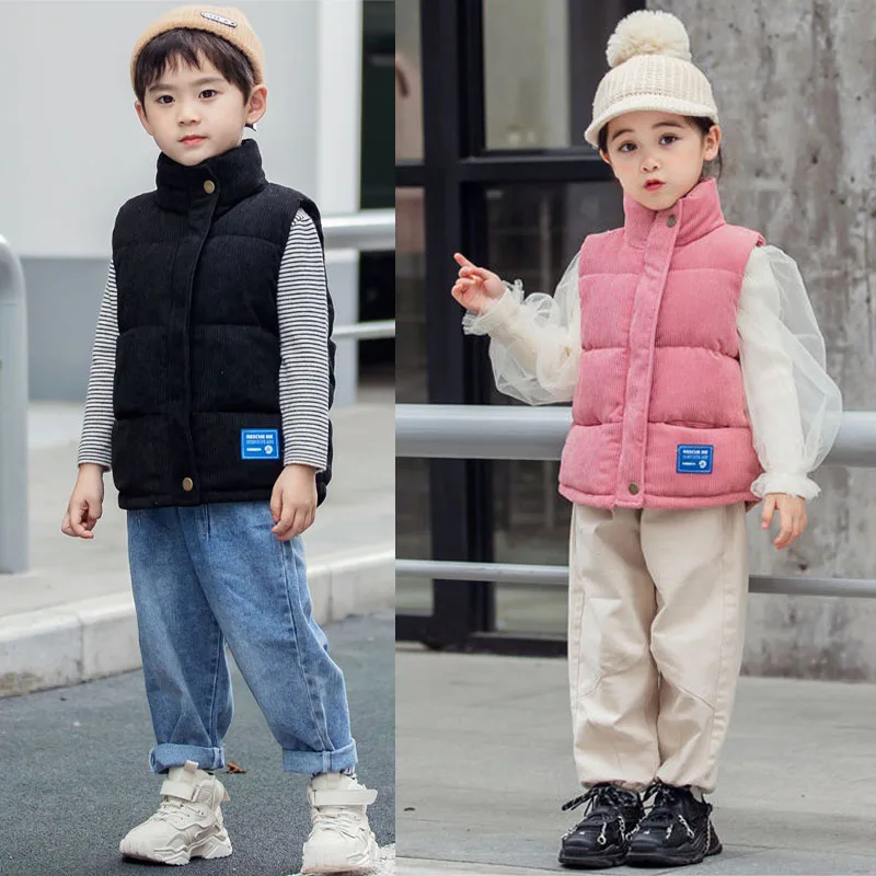 

Жилет вельветовый однотонный для мальчиков и девочек, на Возраст 3-10 лет