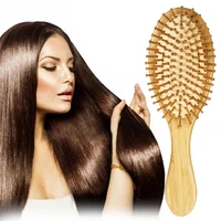 bamboo comb nature wooden brush anti static detangle hair brush women scalp massage comb air cushion styling tools for hair