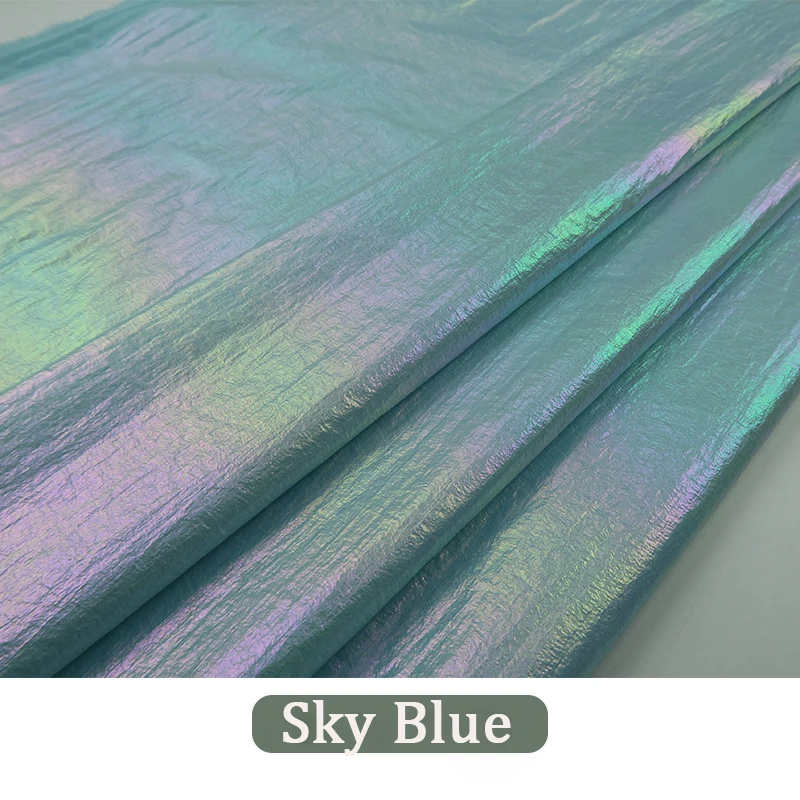 Лазерный перламутровый пуховик ткань цветная градиентная пуховая металлик