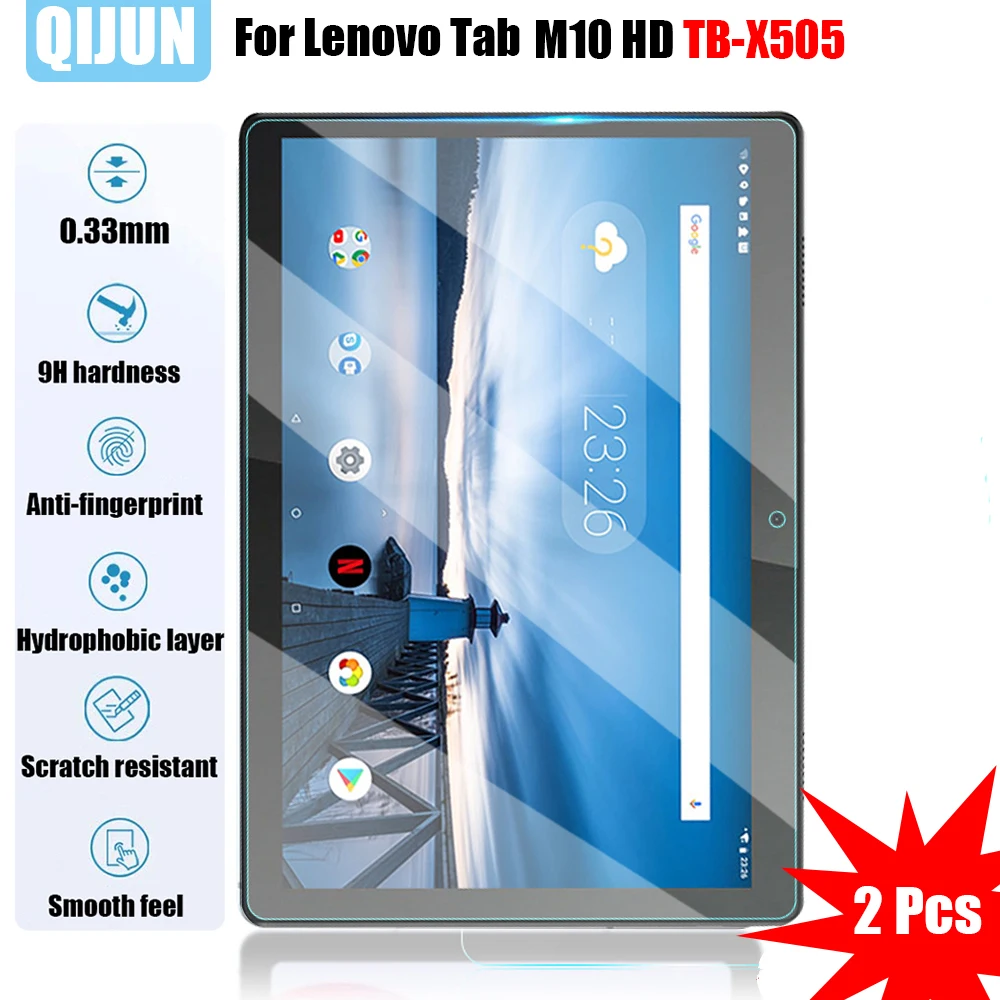 

Tablet Tempered glass film For Lenovo Tab M10 HD Explosion Scratch proof membrane Anti fingerprint protective film 2Pcs TB-X505