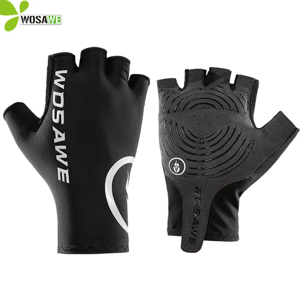 

WOSAWE Half Finger Cycling Gloves Anti-slip Bicycle Mittens Racing Road MTB Biciclet Guantes Ciclismo Breathable Bike Glove Men