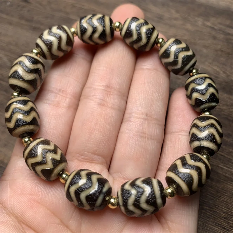 

Лидер продаж, браслет Dzi с натуральным резным узором ручной работы, модные ювелирные изделия, аксессуары для мужчин и женщин, подарки на удач...