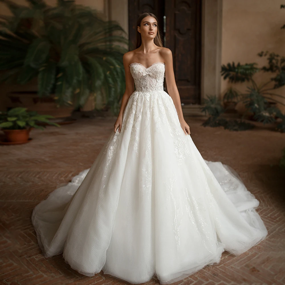 

Roseca Ye A-Line Wedding Dress 2022 Vestido De Noiva Sexy Beading Sweetheart Sleeveless Bride Lace Up Beach Bridal Gowns
