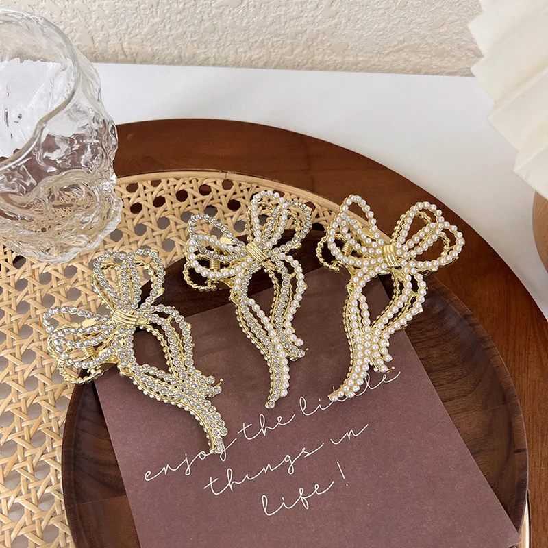 

Женская заколка для волос с искусственным жемчугом, простая Заколка-крабик в Корейском стиле, модные аксессуары для волос, 2022