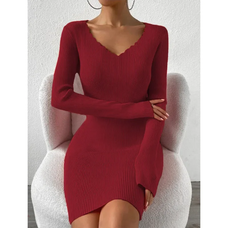 Новинка 2023 женская одежда независимая станция Amazon сексуальный вязаный свитер с