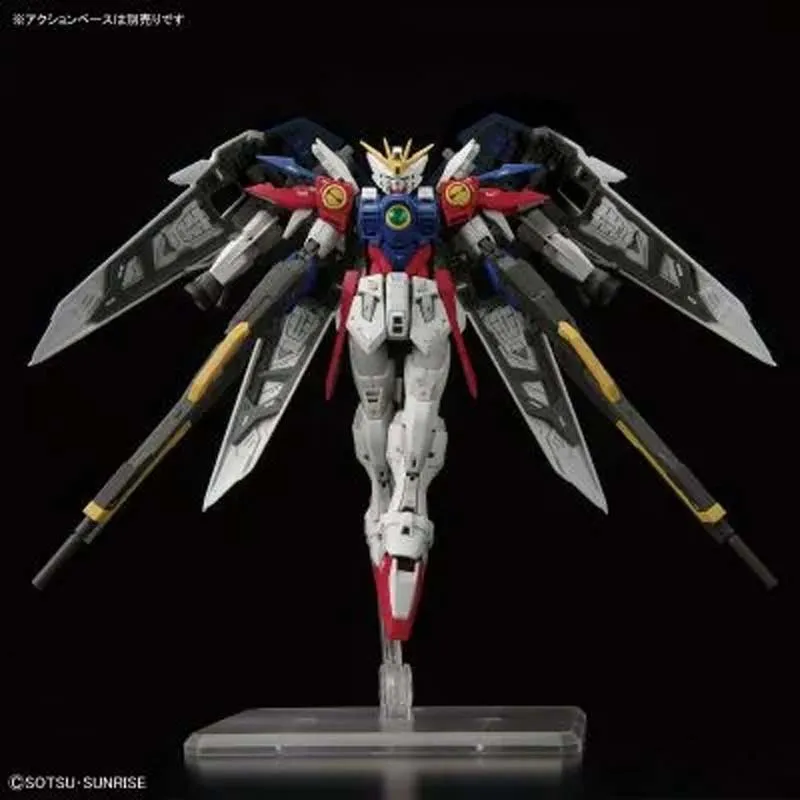 Фото Оригинальный сборный набор Bandai GUNDAM RG 1/144 XXXG-00W0 Wing Gundam Zero, коллекционная фигурка из аниме, модель для сборки, подарок на Рождество №5