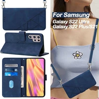 crossbody wallet case for samsung galaxy s20 s21 s22 ultra plus a73 a53 a33 a52s a13 5g cover with card holder leather
