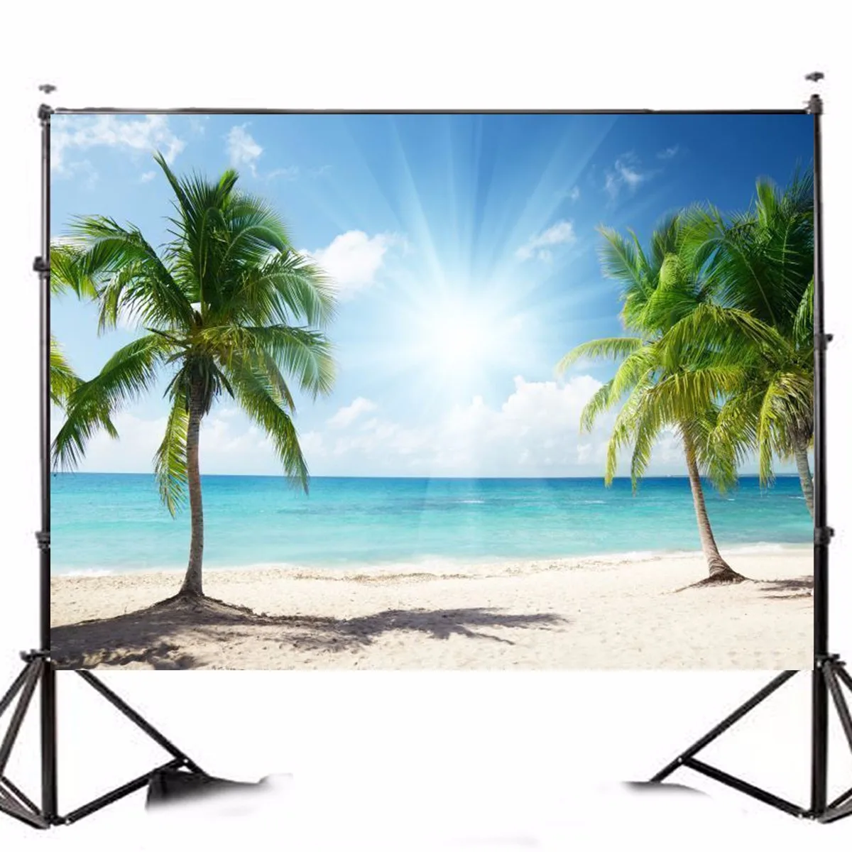 

7FT x 5FT Photography Background Tree Beach Sunshine Studio Photo Prop photographic Backdrop Cloth waterproof 2.1m x 1.5m