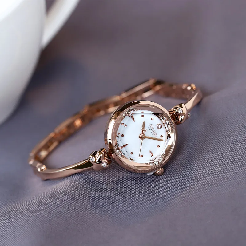 JULIUS Ladies Watch Authentic Steel Band Women Table Fine Bracelet Fashionable Female Quartz Watches Gold Watch Free Shipping