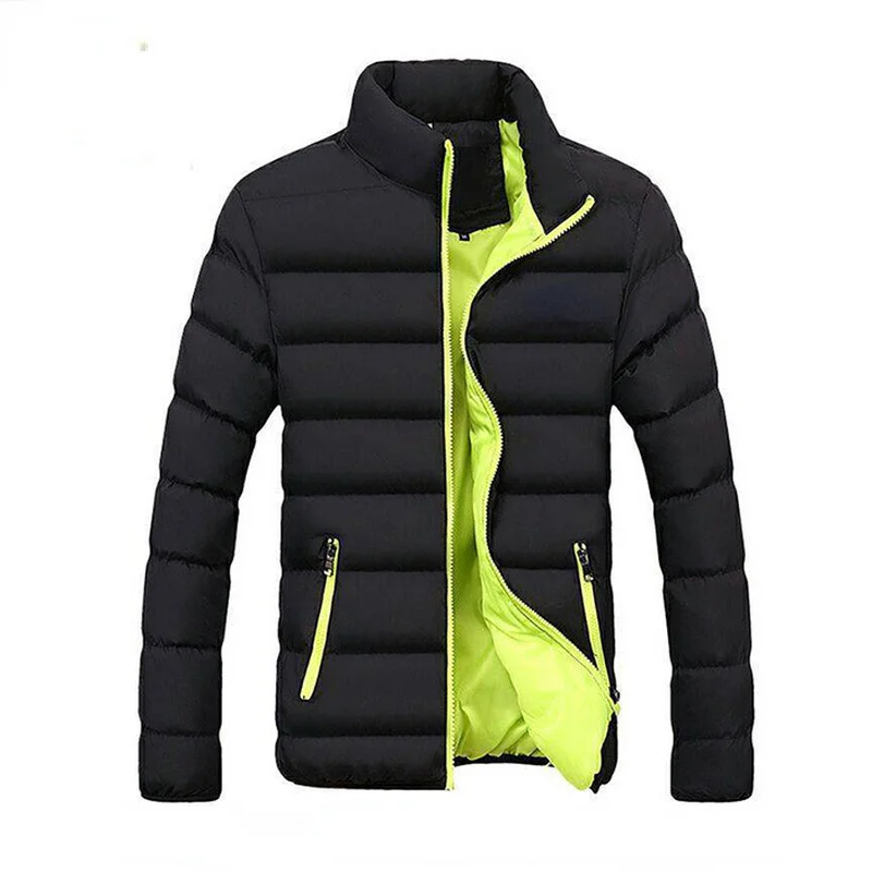 Thick Men New Warm Parka Jackets Winter Casual Men's Outwear Coats Solid Stand Collar Male Windbreak Cotton Padded Down Jacket
