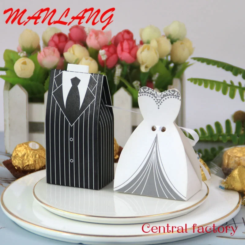 Декор для свадебной вечеринки коробка конфет платьев невесты и жениха коробки