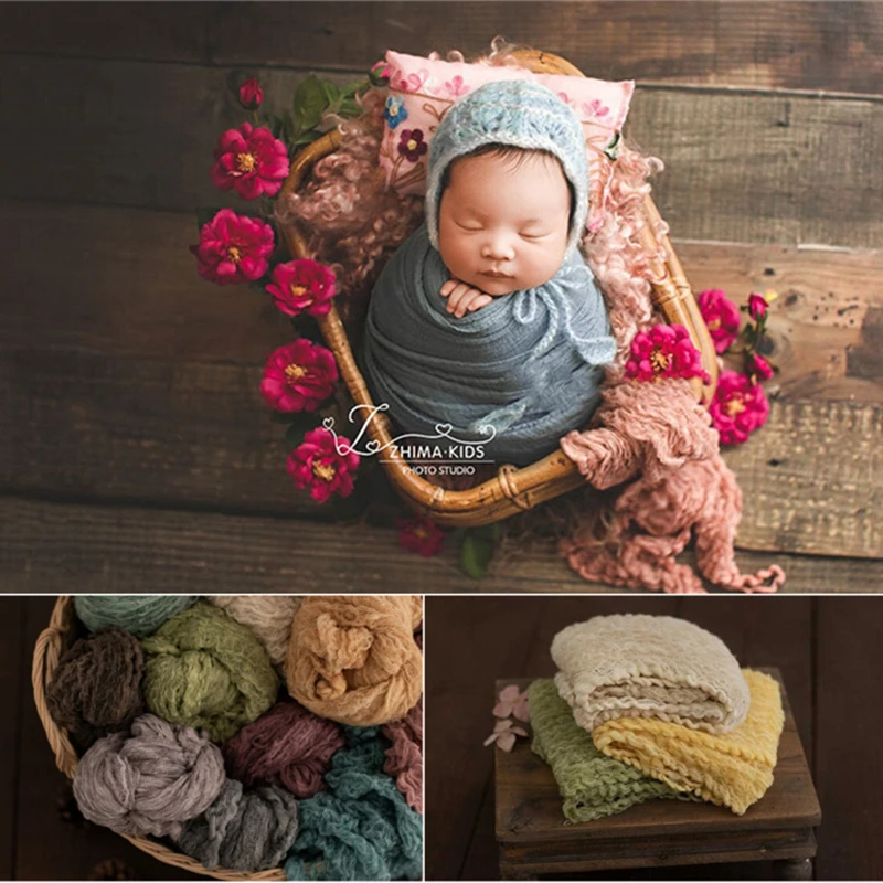 Dvotinst Newborn Baby Photography Props Vintage Bubble Wrap Soft Basket Filler Fotografia Accessories Studio Shooting Props