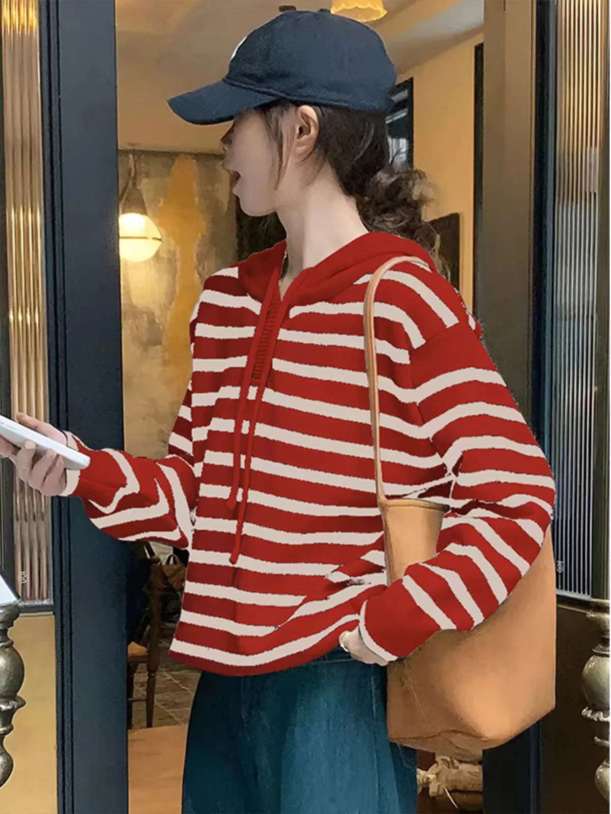 Свитер с капюшоном женский осенне-зимний свитер 2024 новая корейская серия