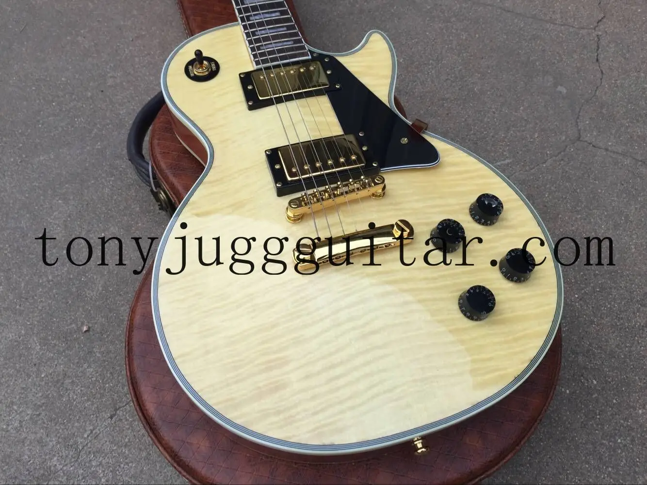 Кастомизированная Кленовая верхняя натуральная электрическая гитара 1959, 5-слойная обвязка тела, гриф из розового дерева, трапециевидная бе...