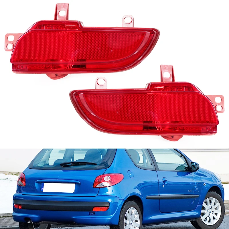 Фото Поп-светильник заднего бампера для Peugeot 206 207 2009 2010 2011 2012 2013 2014 задний противотуманный фонарь с лампочкой 6351HA 6350HA №1