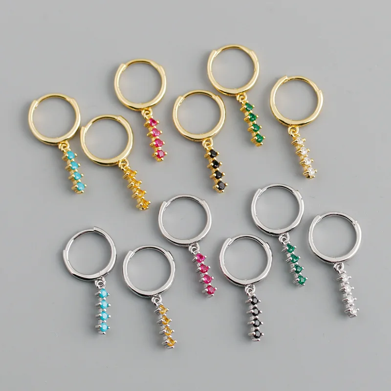 

925 Sterling Silver Crystal Tassel Stud Earrings Women Fashion Wedding 2022 Bride Jewelry Accessories Bijoux Luxe eh1243
