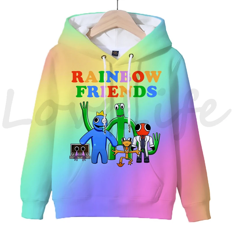 

Kids Rainbow Friends Hoodies Boys Girls Sweatshirt Tops Children Cartoon 3D Hoodie Pullover Sudadera Spring Outwear