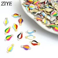 20pcs 2915mm mix color fashion diy gold alloy enamel hot air balloon charms metal pendants for bracelet earrings jewelry making