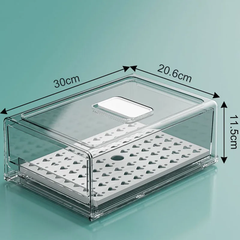 

Kitchen Refrigerator Transparent Storage Box, Storage Box With Lid Storage Drawer Retractable Storage Box