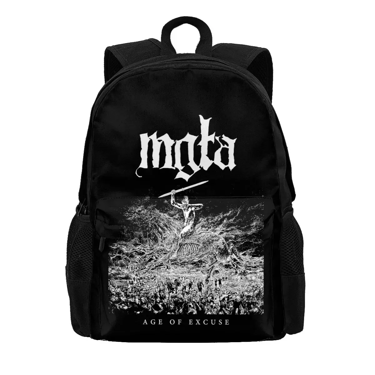Черный металлический вместительный рюкзак Mgla Age Of Excuse школьная сумка для обуви