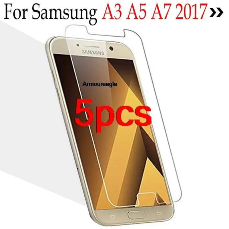5 шт. для samsung galaxy a3 2017 закаленное стекло экран a5 a7 защитное на 3 7 a720 a520 a320 чехол