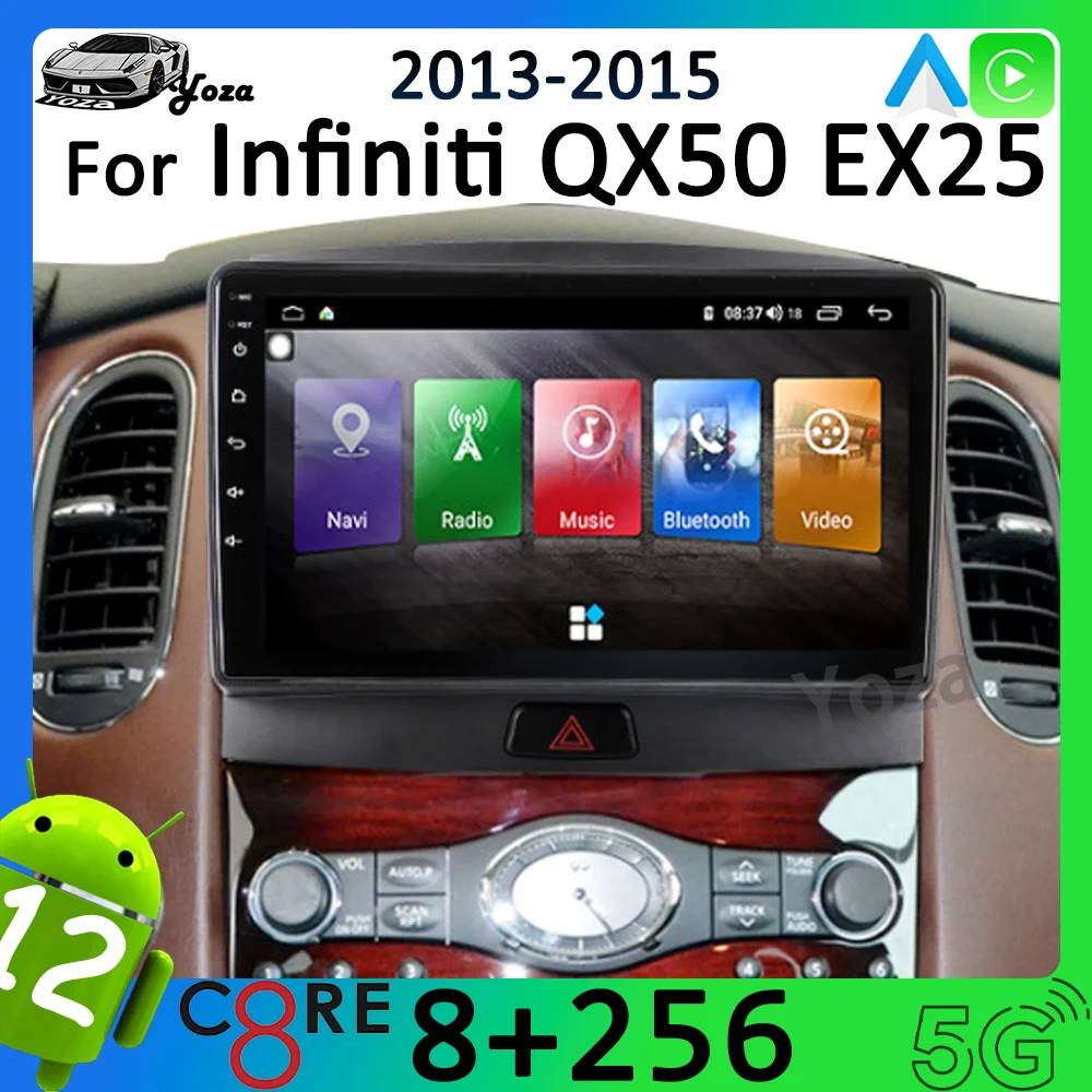 

Автомобильный радиоприемник Yoza Carplay для Infiniti QX50 EX25 2013-2015 Android11, сенсорный экран, мультимедийный плеер, GPS-навигация, стерео, 5G WIFI